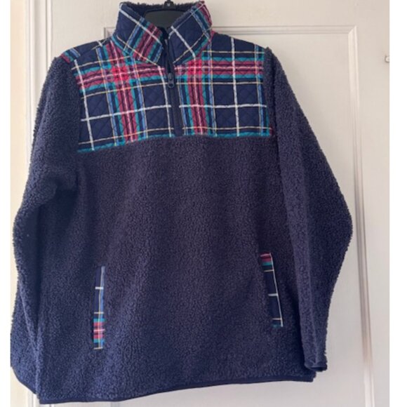 Vera Bradley Teddy Fleece Pullover Tartan Plaid - Picture 5 of 9